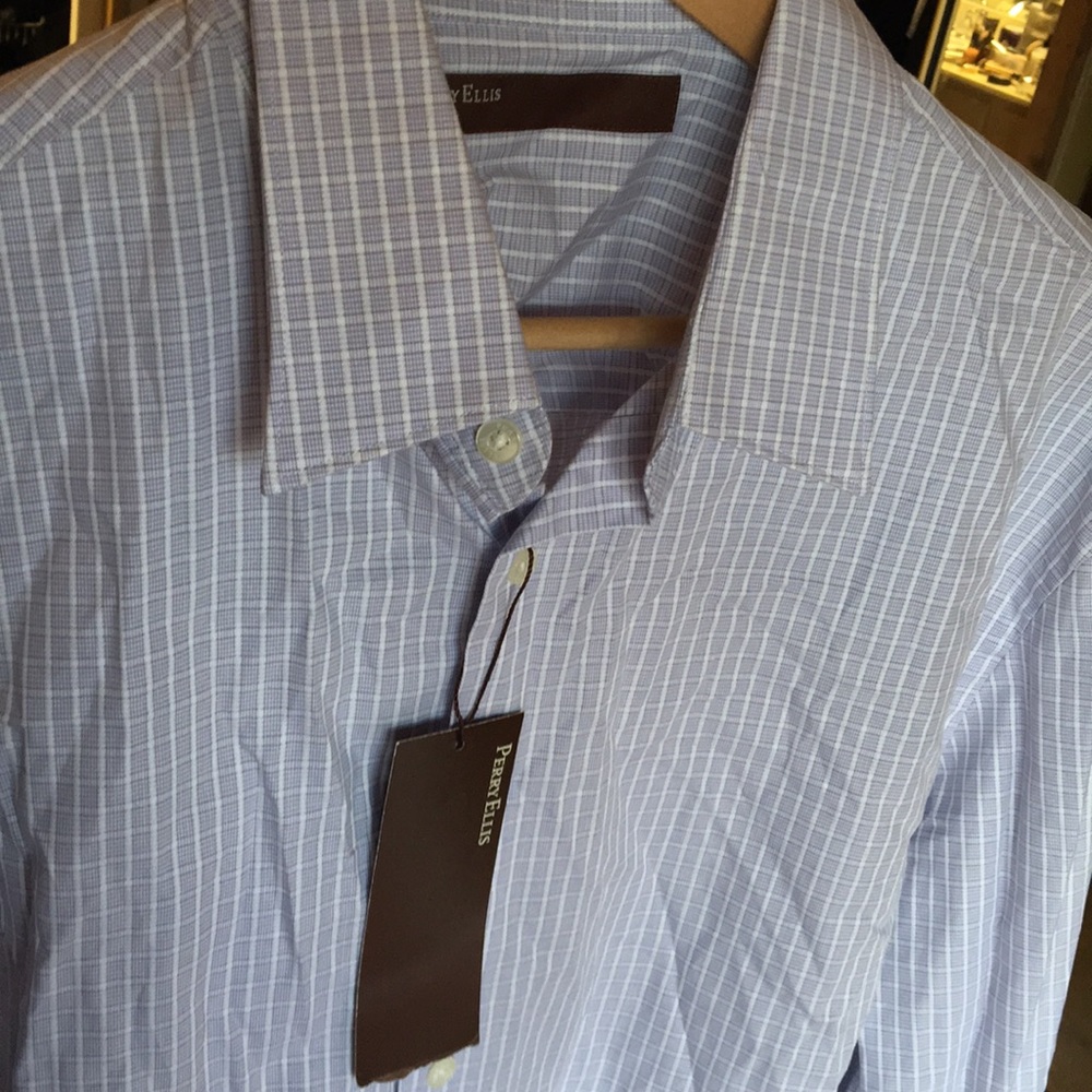 😎 NWT Men’s Perry Ellis dress shirt size L - Picture 2 of 6